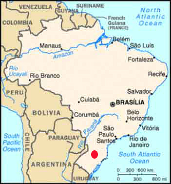 Brazil�a - Chapeco me� rau�um punkti - �ttu og f��u betra kort af Brazil�u