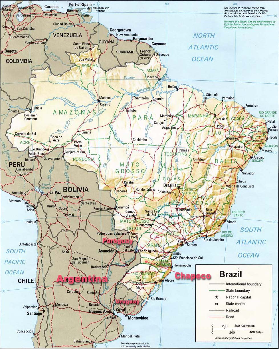 Brazil�a og n�grenni - heildarkort